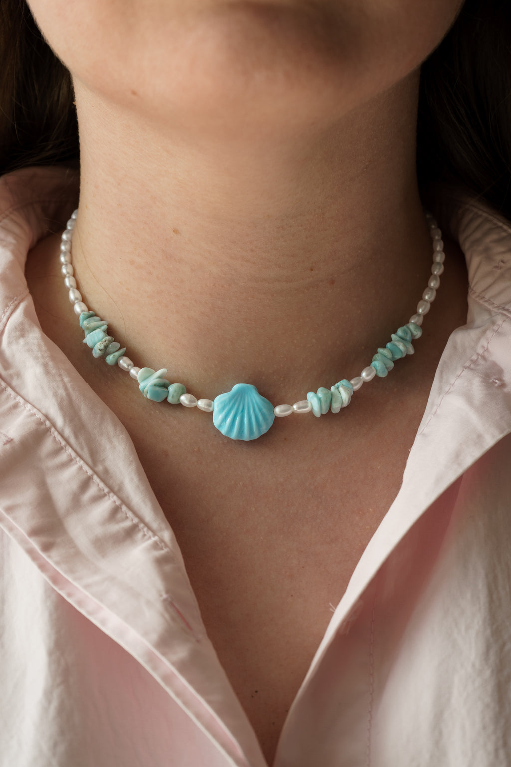 Shell Blue Necklace